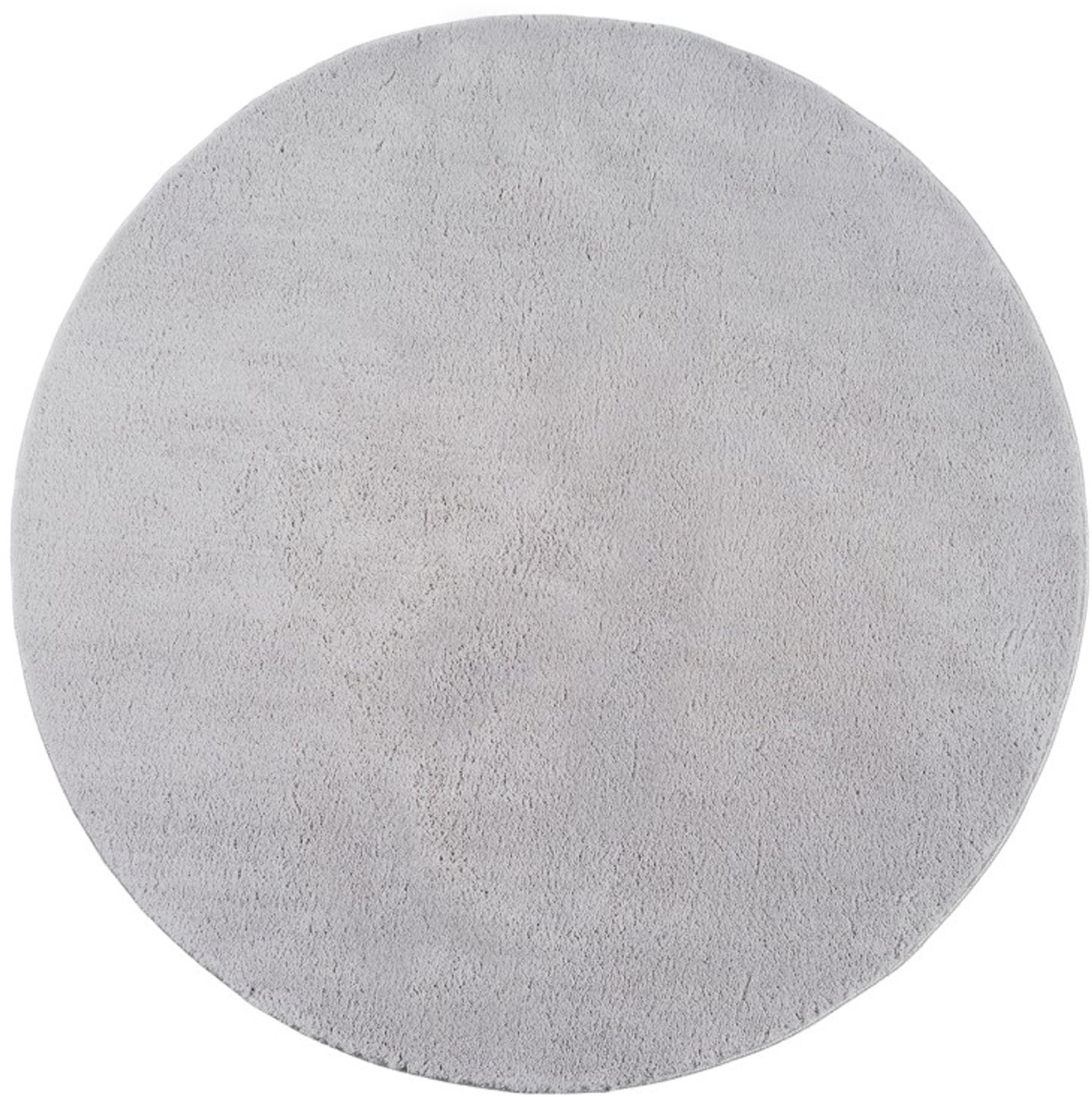 TapisTrend Harig tapijt Grijs 120 cm rond Effen, wasbaar, antislip vloerkleed met een zachte pool van 19 mm voor de woonkamer, slaapkamer en eetkamer