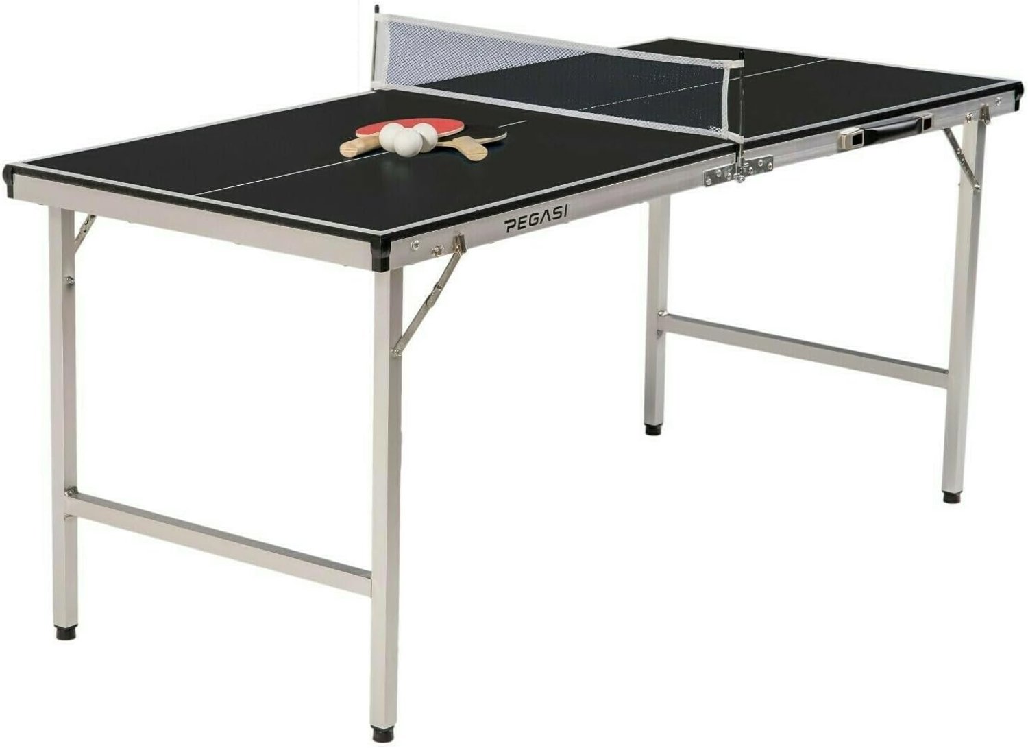 Tafeltennistafel mini - zwart - geschikt voor binnen en buiten - ideaal voor plezier met vrienden - ShopVlot