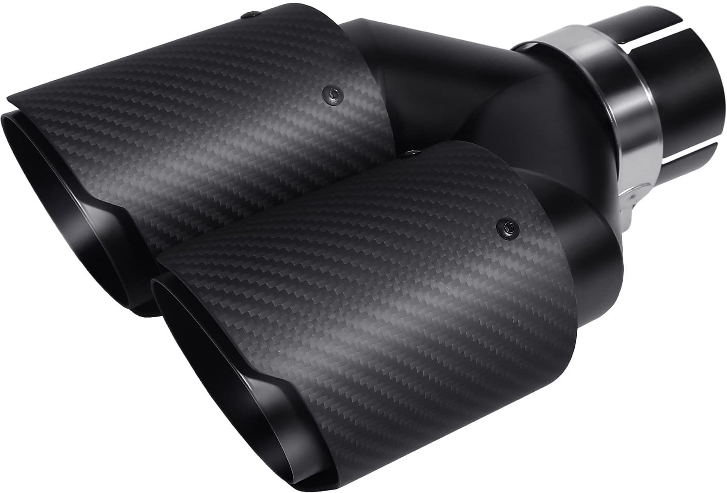 Krtopo 2.5 "Inlet 63Mm Dubbele Uitlaat Tip Carbon Car Pipe Rear Tip 3.5 "Outlet (Matt All Black) - ShopVlot