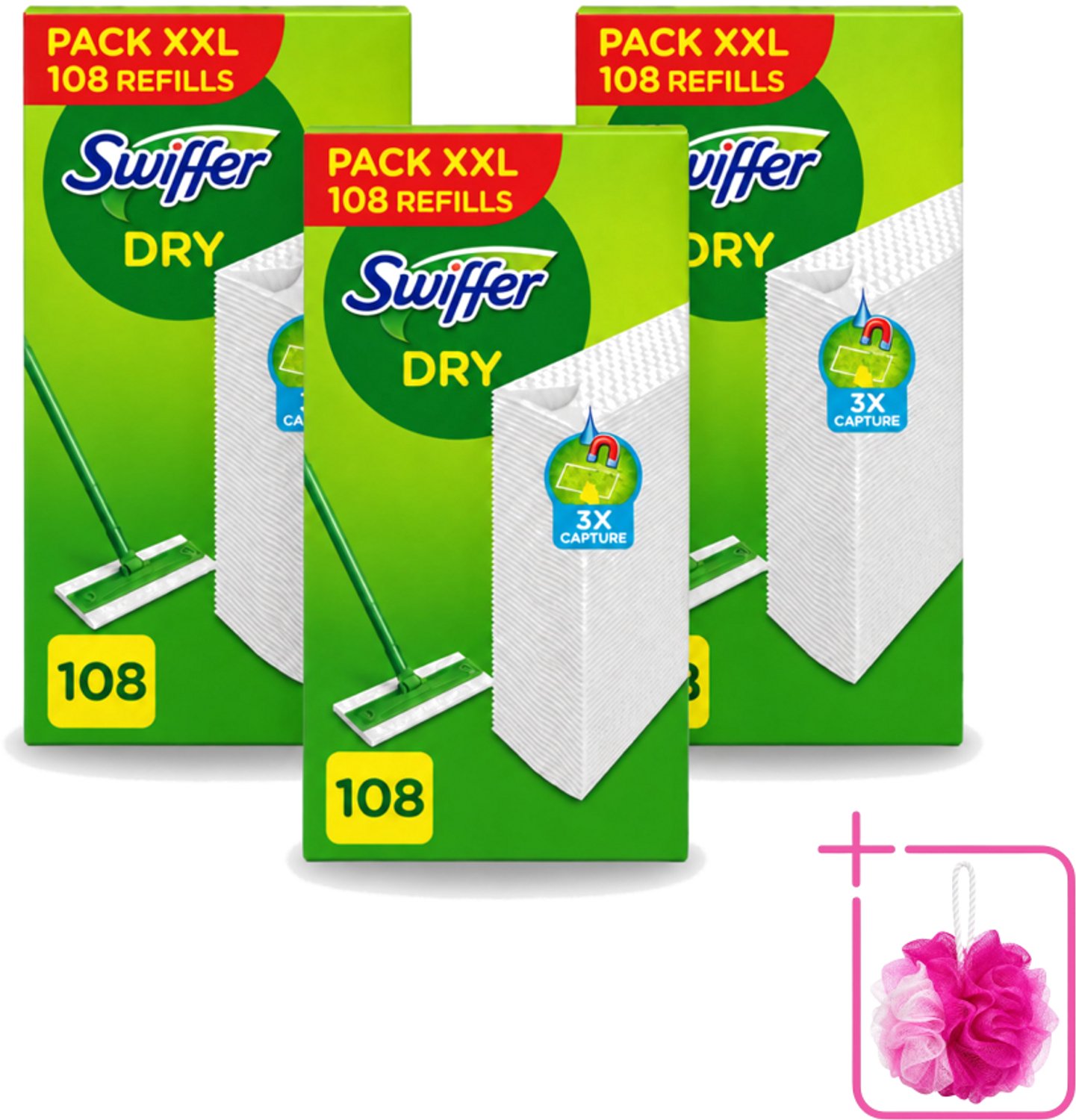 3 x Swiffer – Vloerdoekjes – Dry Navullingen – 108 doekjes - Bulkverpakking - Vloerdoekjes - Douchemop - Schoonmaken