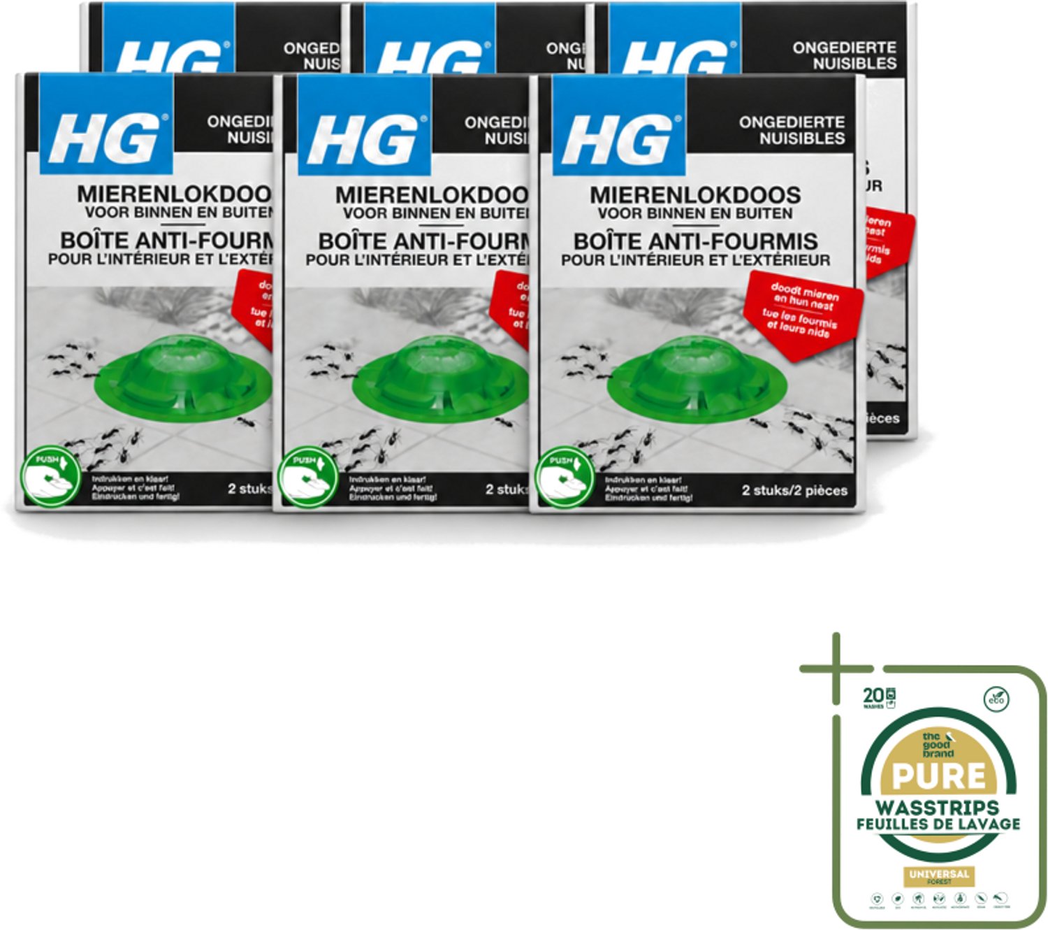 6 x HG X - Ongedierte - Mierenlokdoos Voor Binnen & Buiten - Bestrijdt Tot In Het Nest - 2 Doosjes - Wasstrips - Mierenbestrijding - Mierenlokdoos - Mierenbestrijding Binnen En Buiten - Mierenbestrijding Tot In Het Nest - Mierenbestrijding Tuin