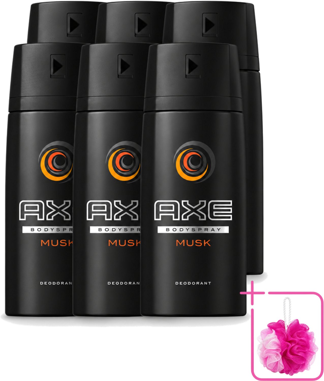 6 x Axe - Deodorant Bodyspray - Musk - 150 ml - Bulkverpakking - Axe Musk Bodyspray - Douchemop - Deodorant voor mannen