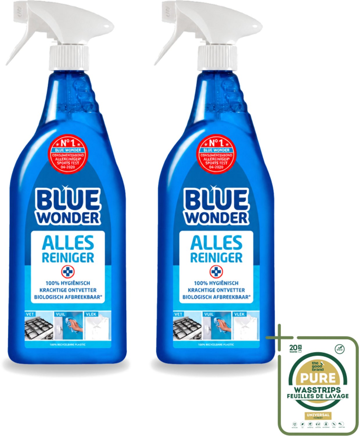 2 x Blue Wonder - Allesreiniger Spray - Krachtige Ontvetter - 750 ml - Allesreiniger - Ontvetter - Vet Verwijderen - Vuil Verwijderen - Keuken Reinigen
