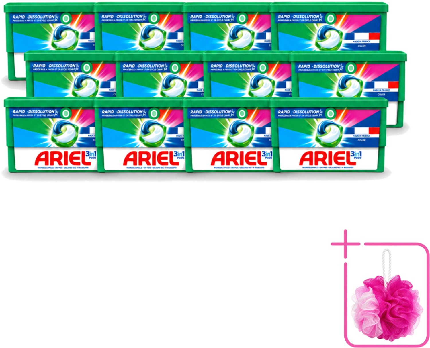 12 x Ariel Color - Wasmiddelcapsules - 3in1 Pods - Gekleurde Was - 19 Wasbeurten - Bulkverpakking - Wasmiddelcapsules - Douchemop - Gekleurde was