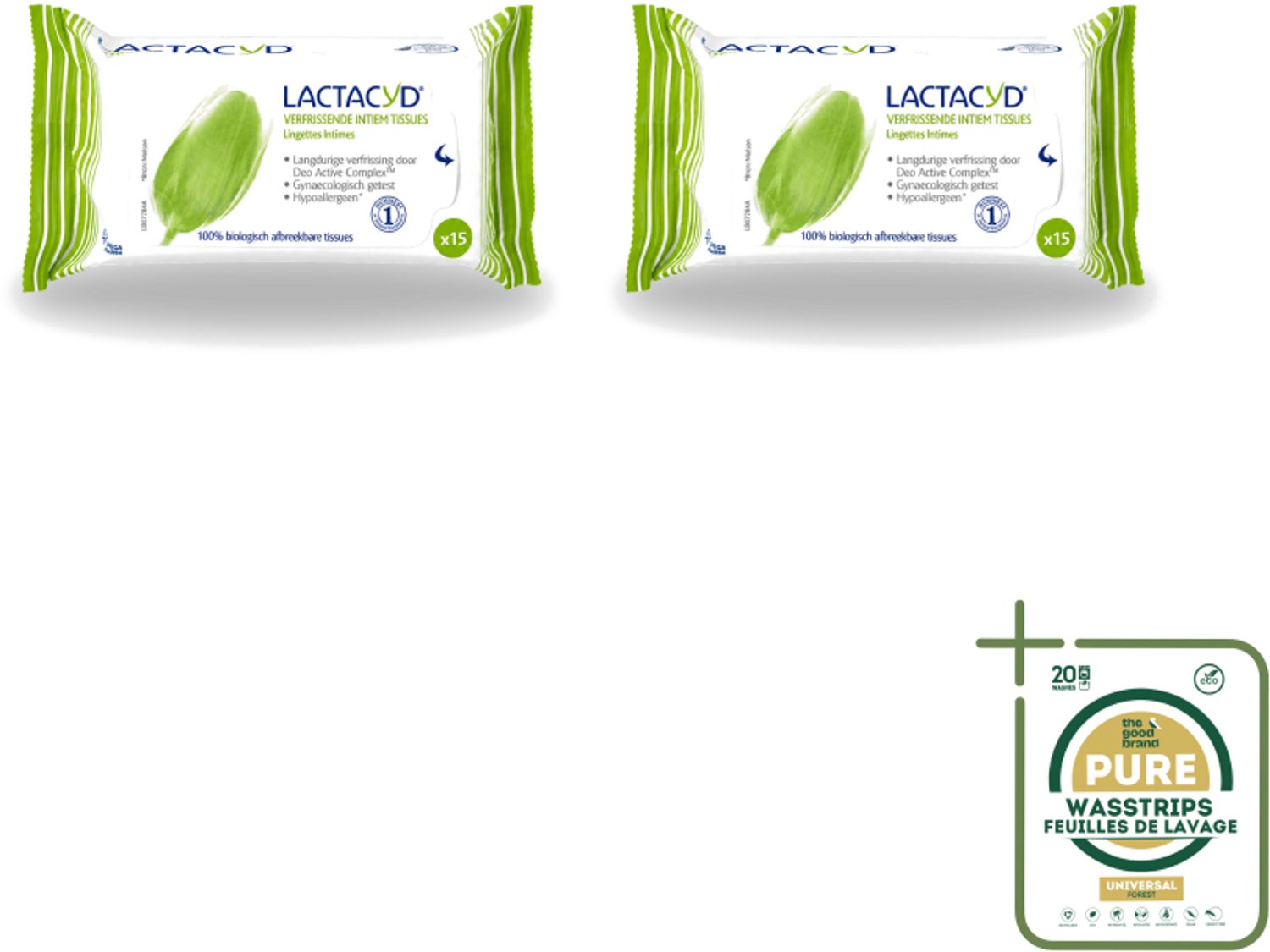 2 x Lactacyd - Intieme Doekjes - Verfrissend - Zeepvrij - Biologisch Afbreekbaar - 15 Doekjes - Intieme Doekjes - Verfrissend - Biologisch Afbreekbaar - Melkzuur - Menthol