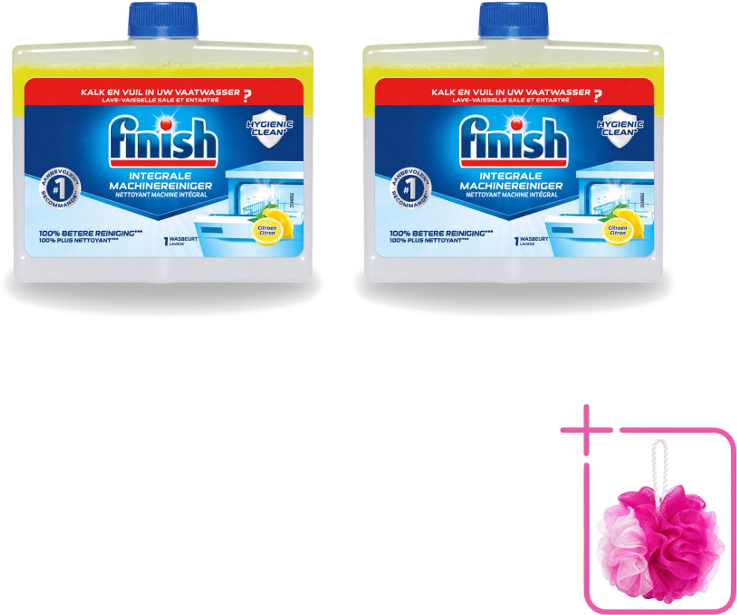 2 x Finish - Integrale Machinereiniger - Hygienic Clean - Anti-Kalk & Anti-Vuil - Citroen - 250ml - Bulkverpakking - Vaatwasmachinereiniger - Douchemop - Vaatwasmachine reinigen