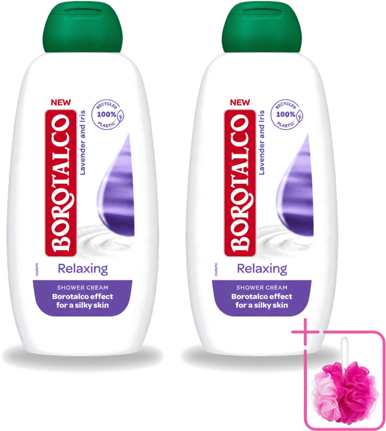 2 x Borotalco - Douchegel - Relaxing - Lavender & Iris - 250 ml - Bulkverpakking - Douchegel - Douchemop - Ontspanning