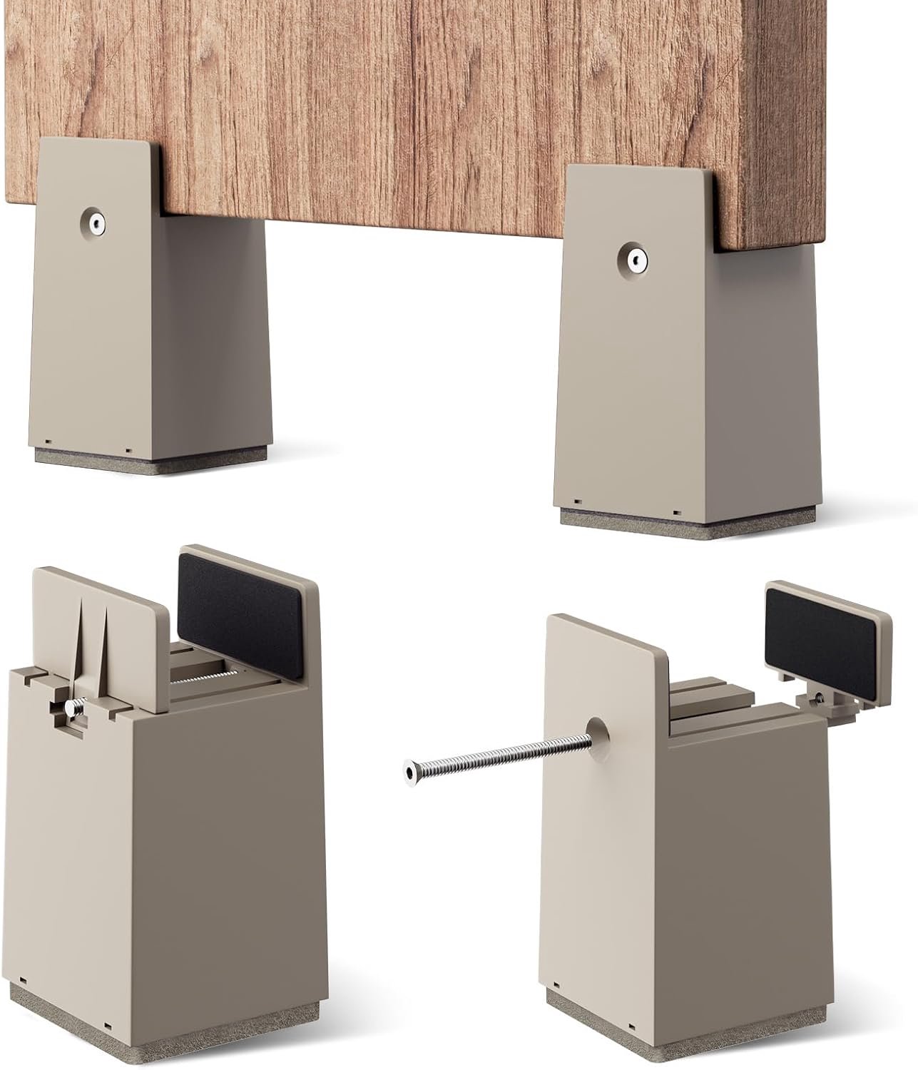 Bedverhogers 4 inch - verstelbare stoelverhogers - zware kwaliteit - verhoogt meubels voor meer comfort - ShopVlot