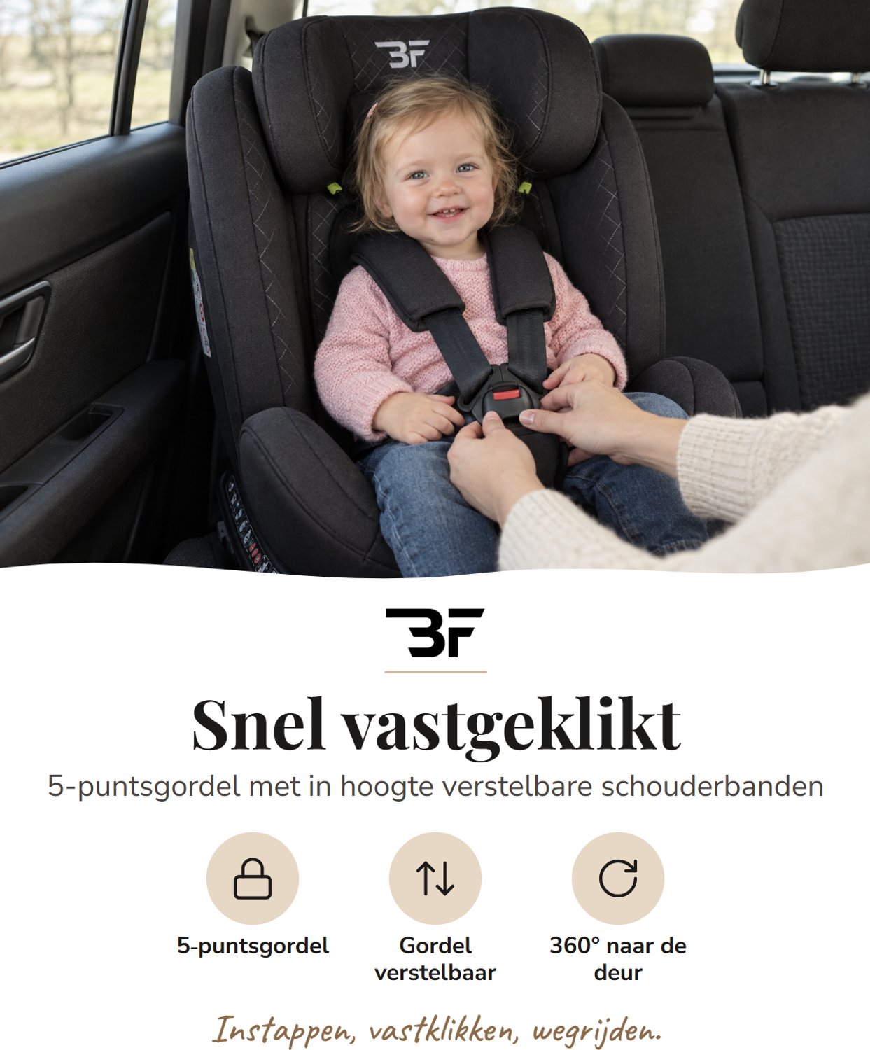 Bebies First Prestige Meegroei Autostoel 360° Draaibaar met Isofix – i-Size – Baby & Kind 0-12 Jaar – Zwart – foto 4