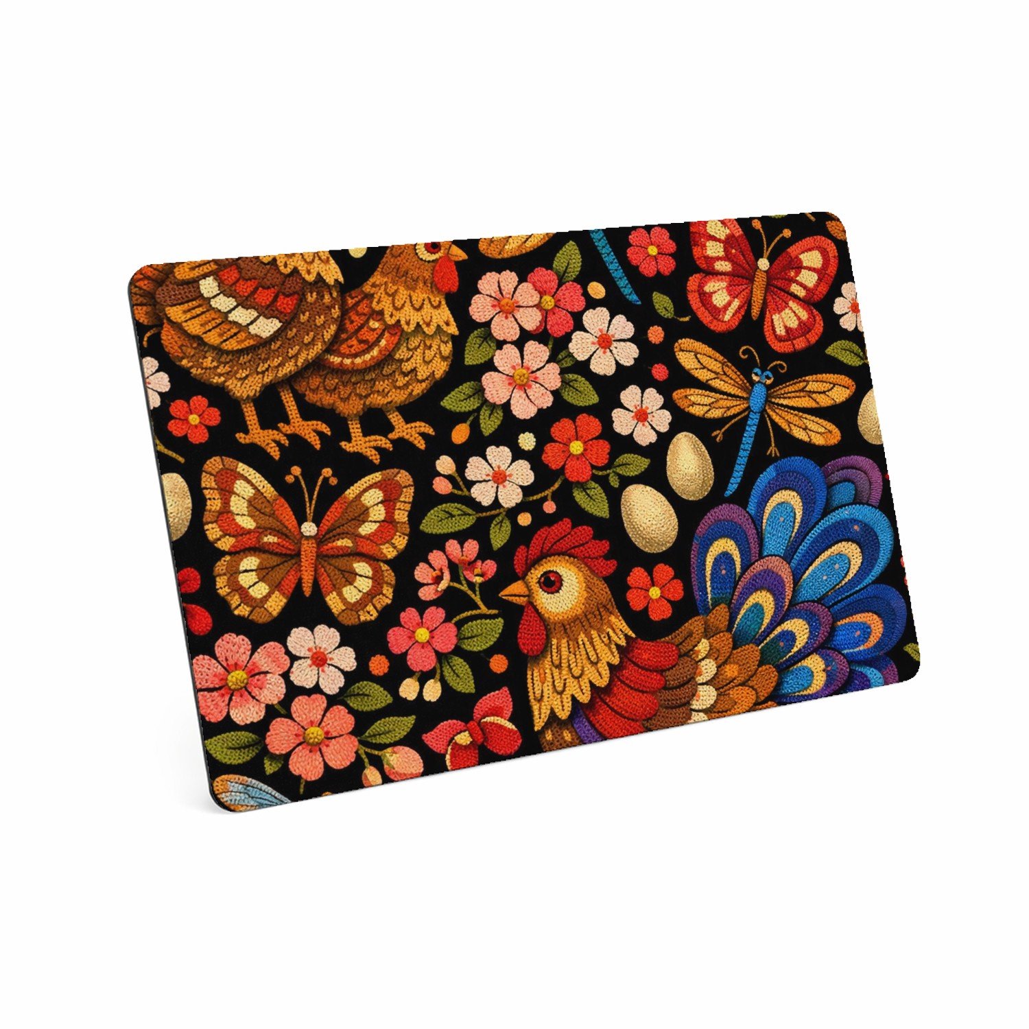 Mr Cadeautjes MDF magnetische fotolijst 28 x 19 - design Een tuinpatroon met vlinders, libellen en bloemen in een han | cadeau Wit