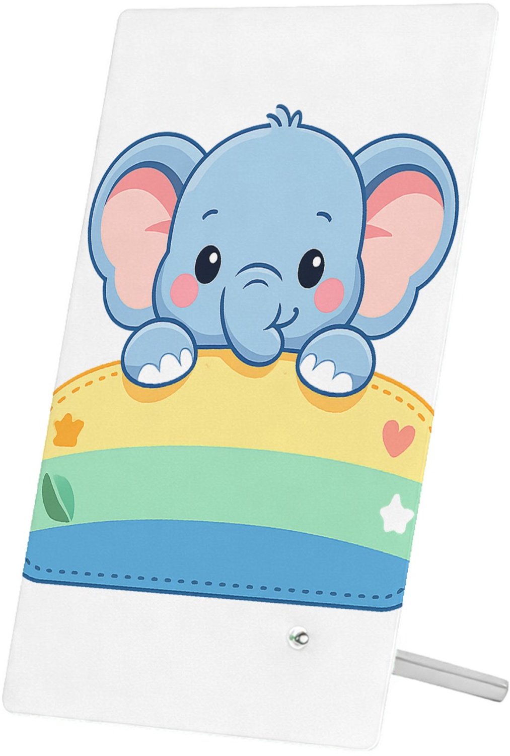 Mr Cadeautjes Glasframe 11 x 16 - design Een vrolijke dier-mascotte die half uit een naamplaatje stee | cadeau Wit