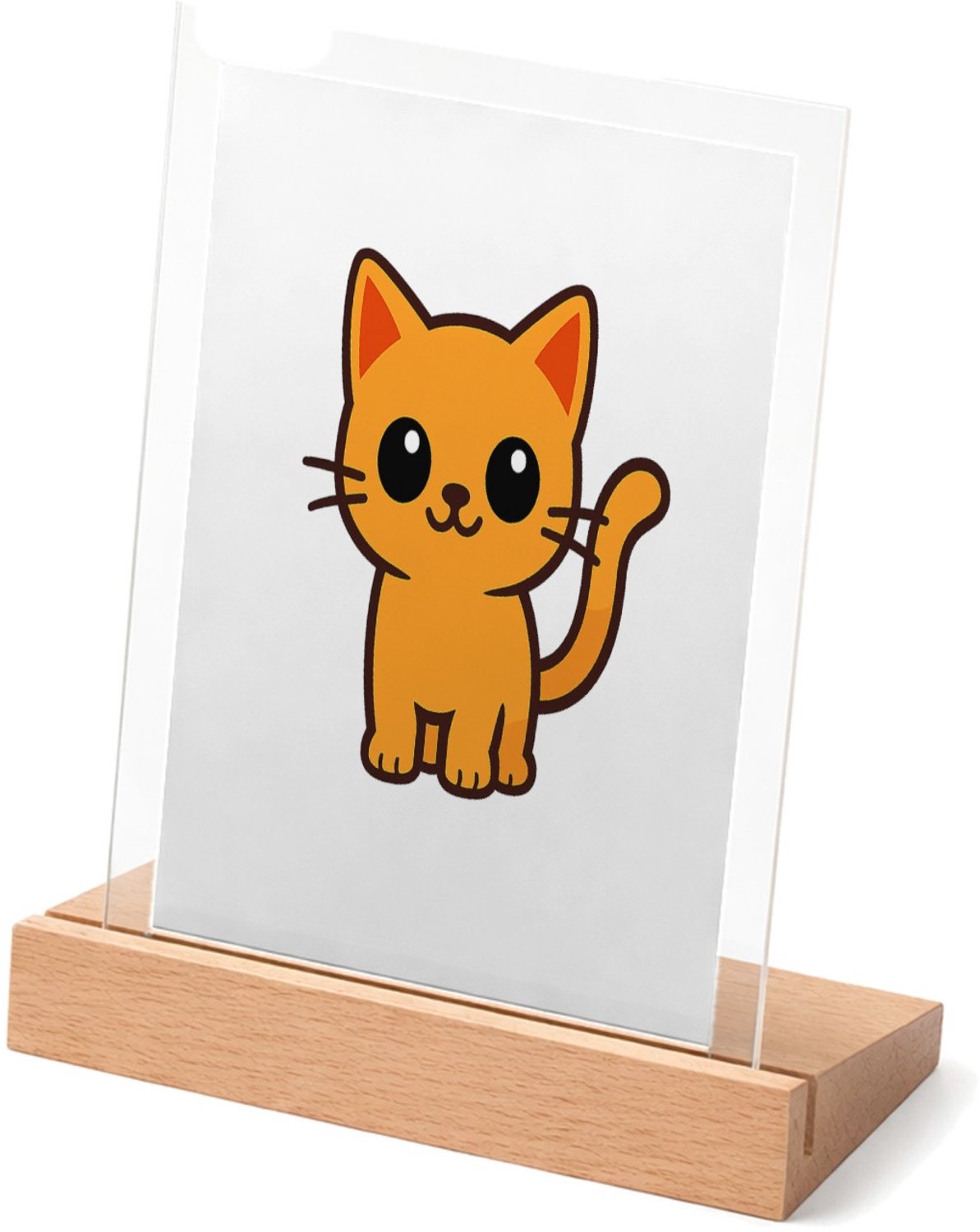 Mr Cadeautjes Glasframe met vaste tekst - design Een vrolijke, minimalistische dierfiguur met een heldere con | cadeau Wit
