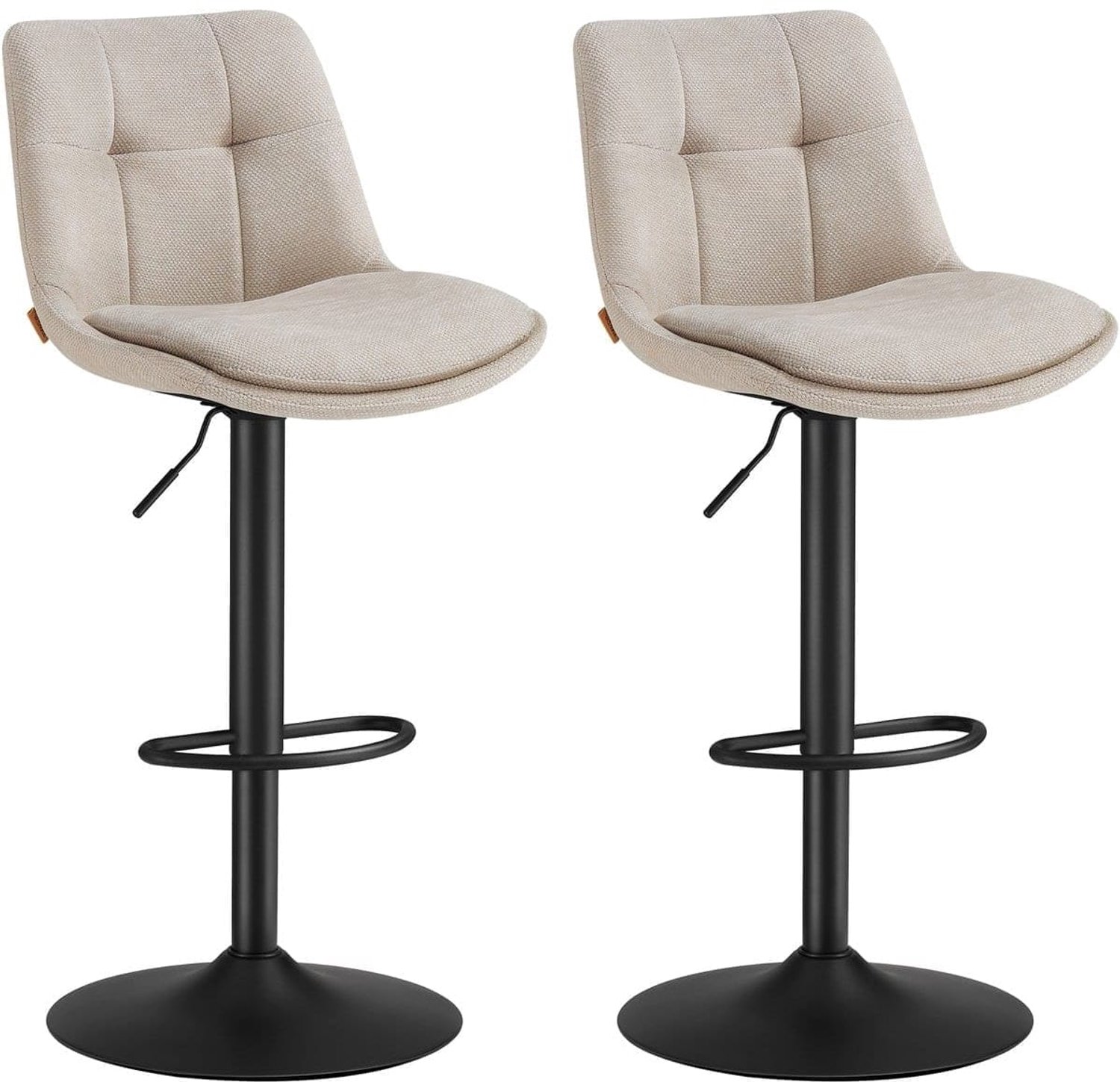 Klarven Barkruk Wit - Barkrukken Set van 2 - Barkrukken met Rugleuning - Barkrukken - Barkruk met Rugleuning - Draaibare Barkruk - Bar Stool - Verstelbare Hoogte, Draaibaar, Voetsteun