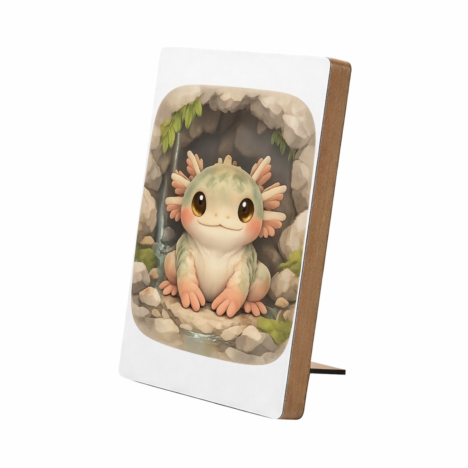 Mr Cadeautjes Glasframe/MDF 12,7 x 17,8 - design Een compact, schattig portret van een mini-forest creature i | cadeau Wit
