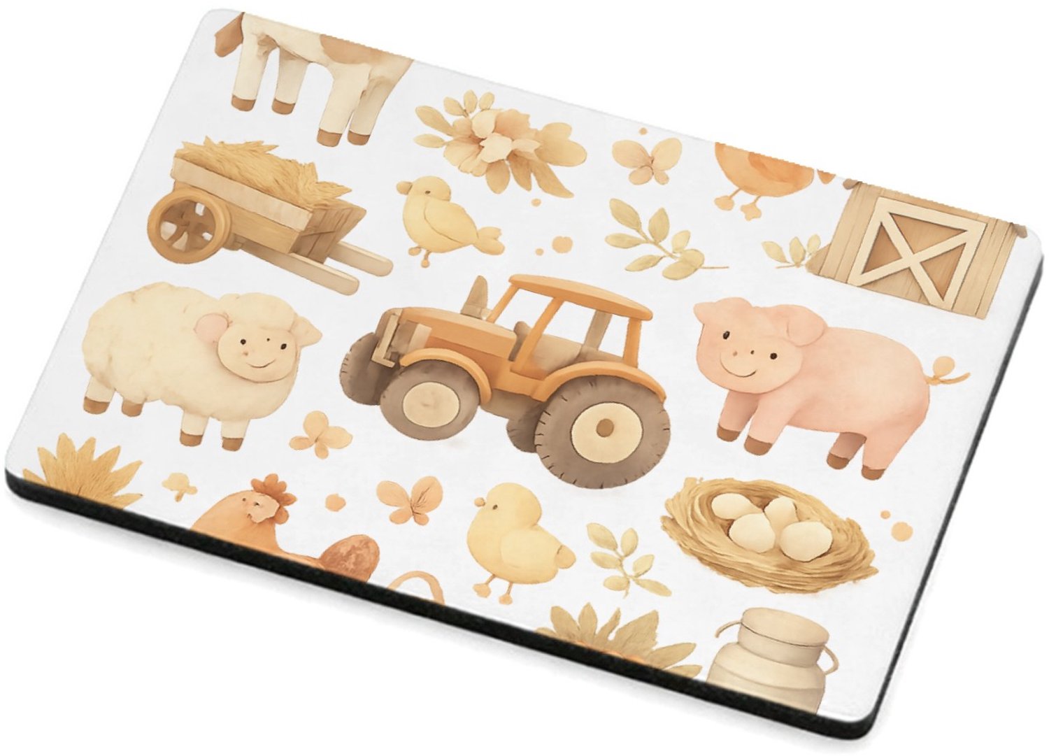 Mr Cadeautjes MDF magnetische fotolijst 7,5 x 5 - design Bosalfabet met dieren en planten in een zachte aquarelstijl | cadeau Wit