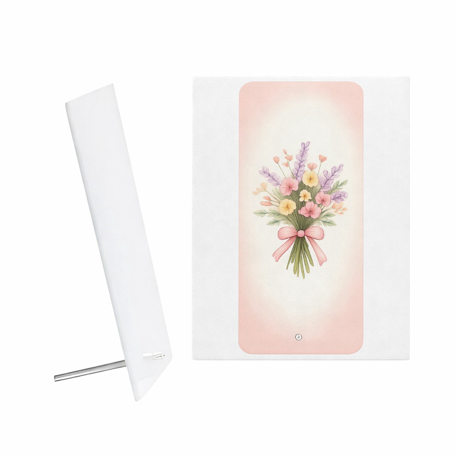 Mr Cadeautjes Glazen fotopaneel Een serie elegante natuurboeketten in zachte cadeaustijl, ma - 15 x 20 cm, staand - glas, decoratie, wanddecoratie | cadeau Wit