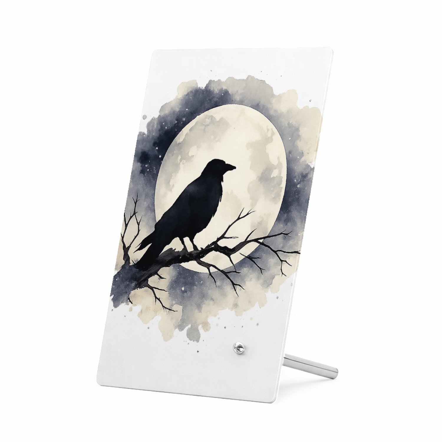 Mr Cadeautjes Glasframe 11 x 16 - design Een stille nacht met een andere dierfiguur en een vergelijkb | cadeau Wit