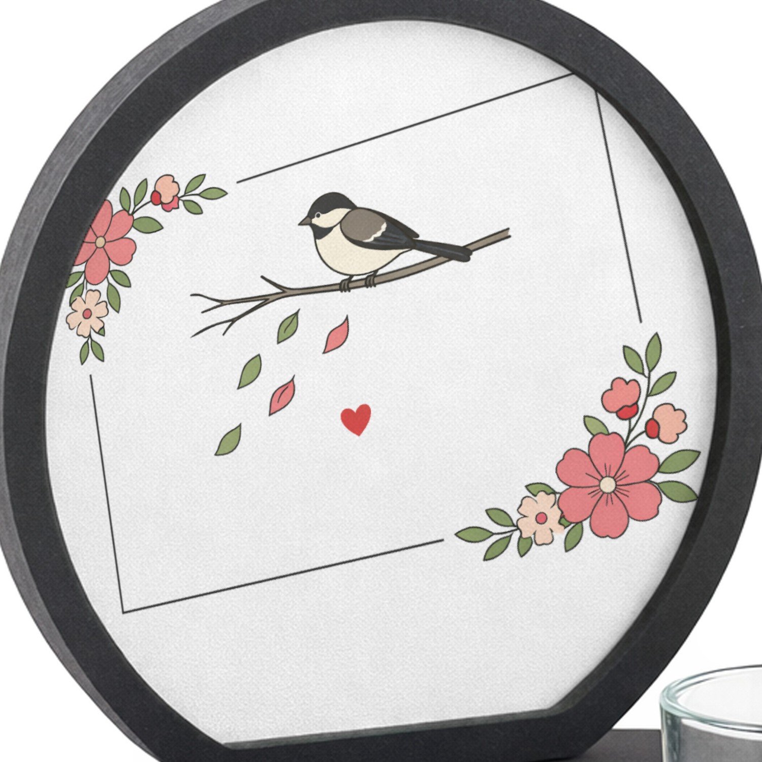 Mr Cadeautjes MDF inleg theelichthouder ~8 cm - design Een minimalistisch herinneringsontwerp met een stil natuurta | cadeau Wit