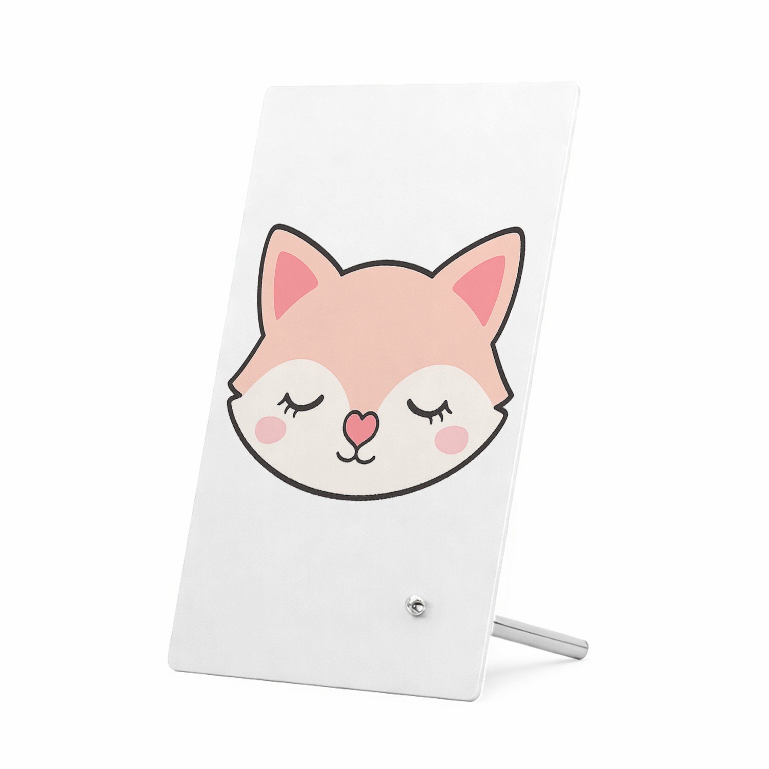 Mr Cadeautjes Glasframe 11 x 16 - design Een slapende vos met een hartvormige neus en gesloten oogjes | cadeau Wit
