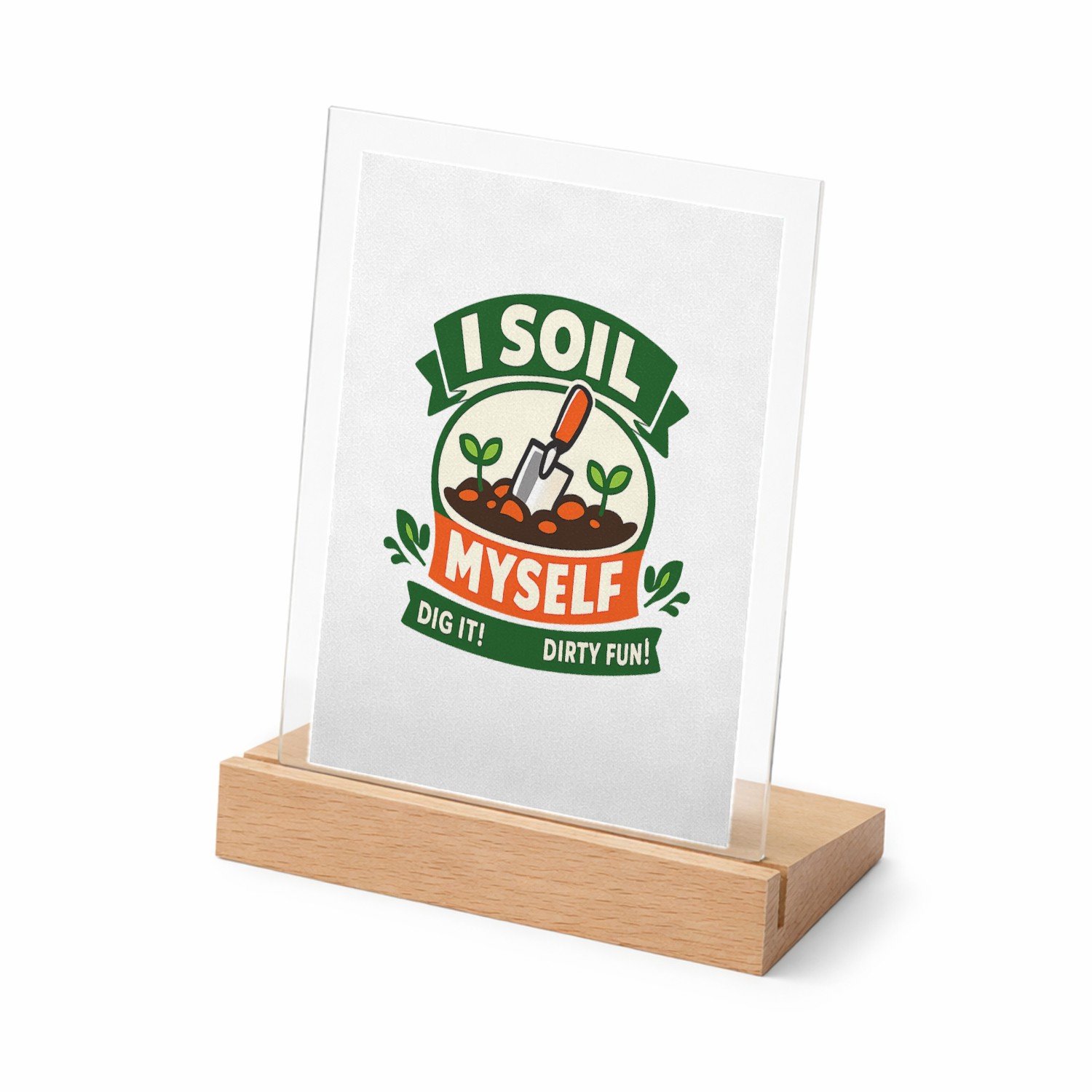 Mr Cadeautjes Glasframe met vaste tekst - design Een grappige cadeauprint rond een tuinier met een speelse wo | cadeau Wit