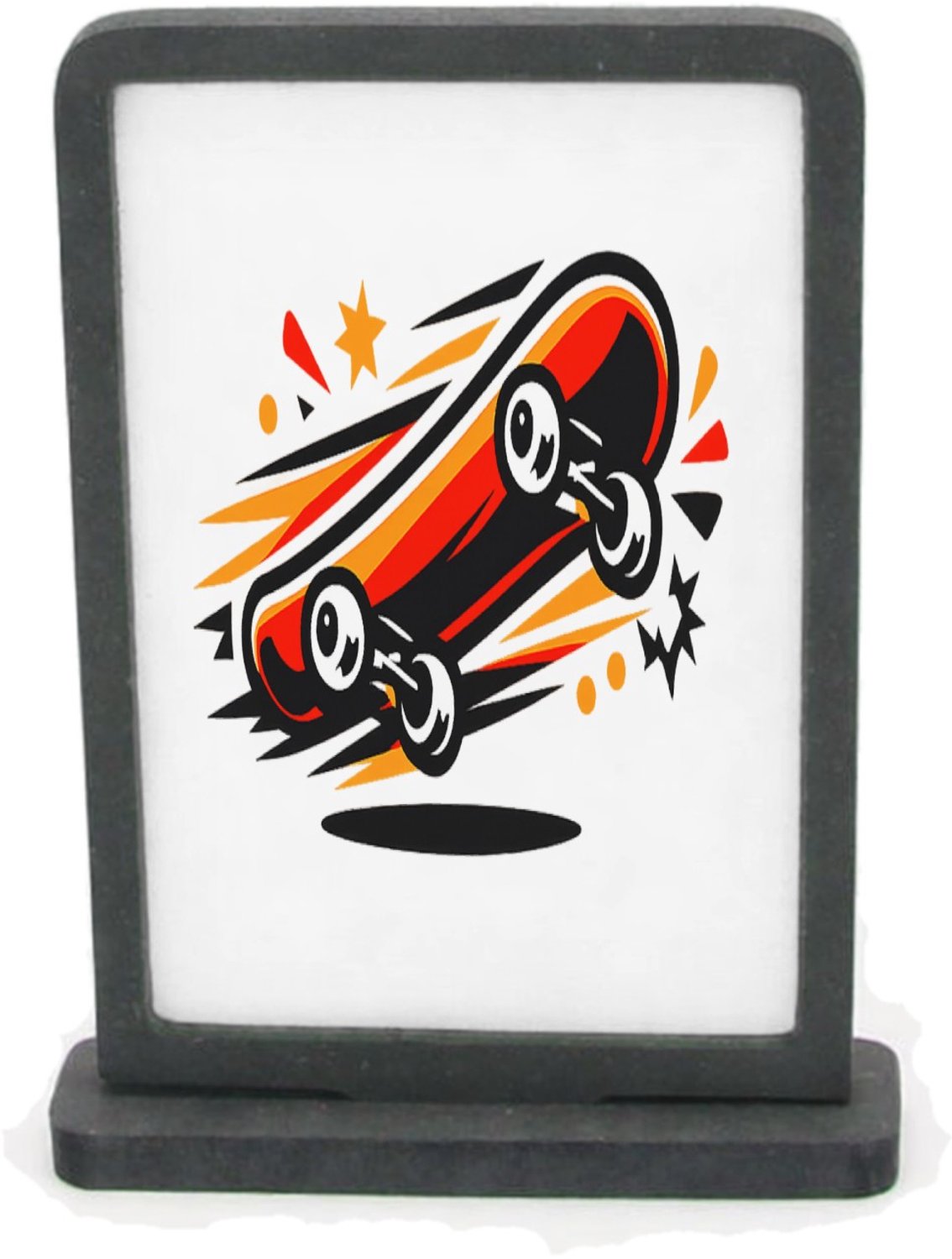 Mr Cadeautjes Houten fotolijst rechthoek met MDF inleg - design Een compacte naamprint met een energiek icoon dat snelheid u | cadeau Wit