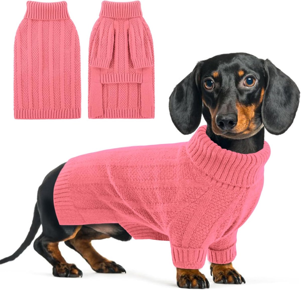 Puppytrui, gezellige en rekbare kattentrui voor puppy's, chihuahua, theekopje, kat, kitten (roze, XS)