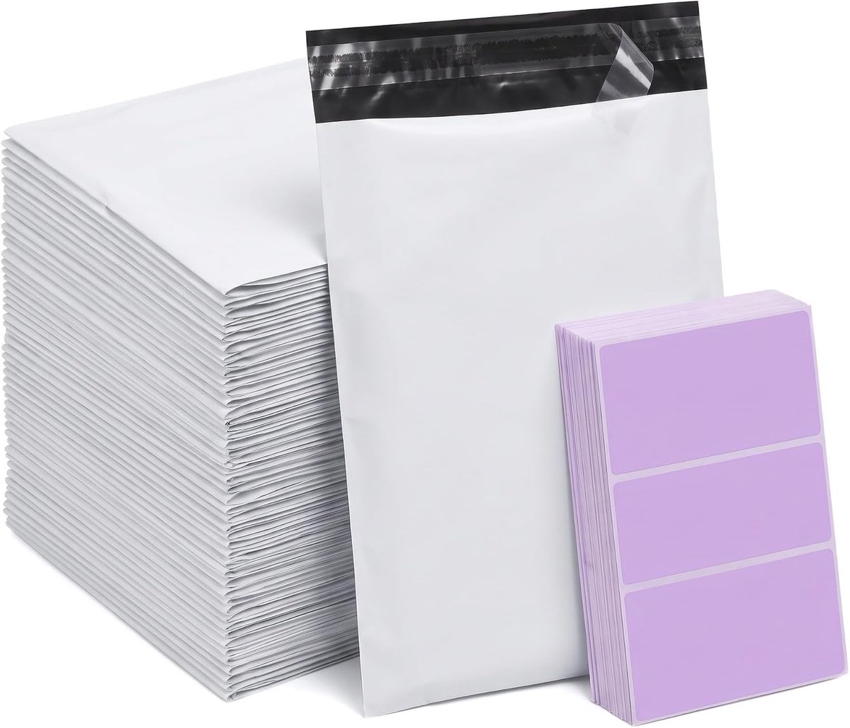 Verzendzakken 100 stuks 25x35 cm met plakstrip en 20 etiketten