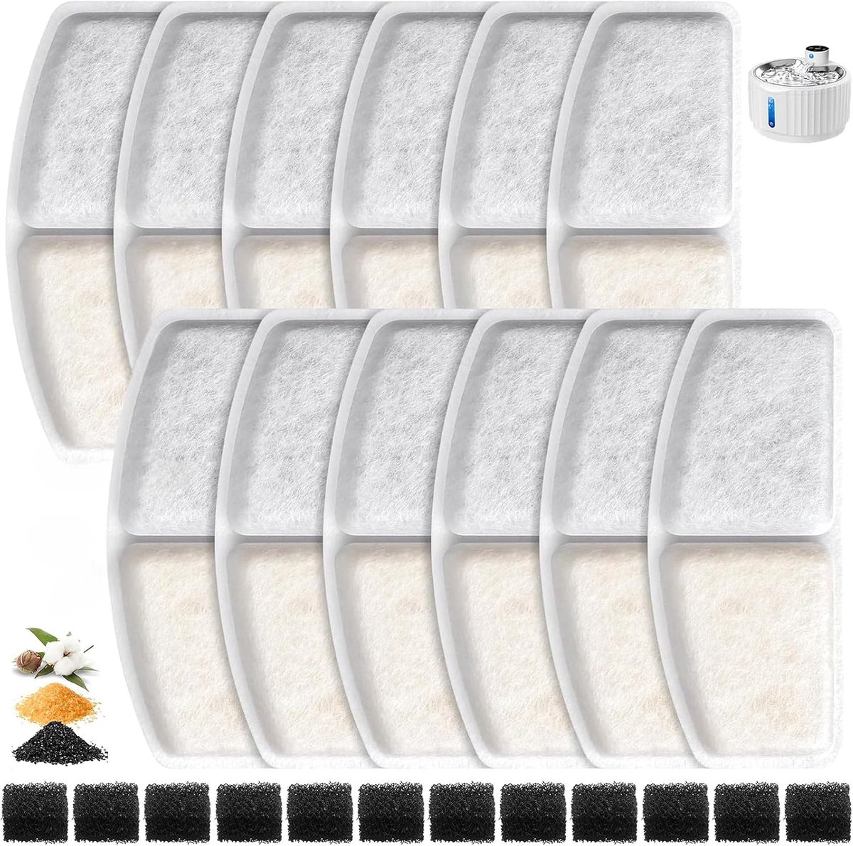 12 kattenfontein filters voor TOPPLEE 2,8L W04SP, 24-delige set