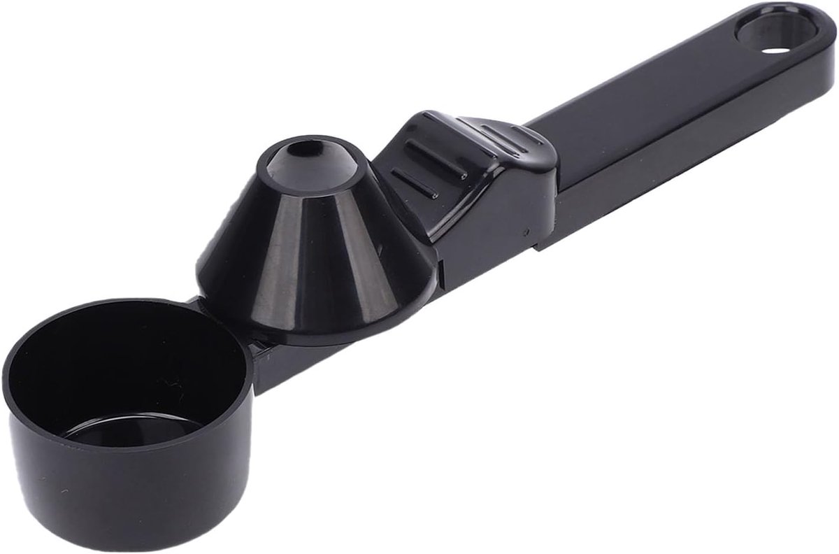 Koffielepel met trechter 2 eetlepels Maatlepel Base Leveler voor Protein Formula Tea (ZWART)