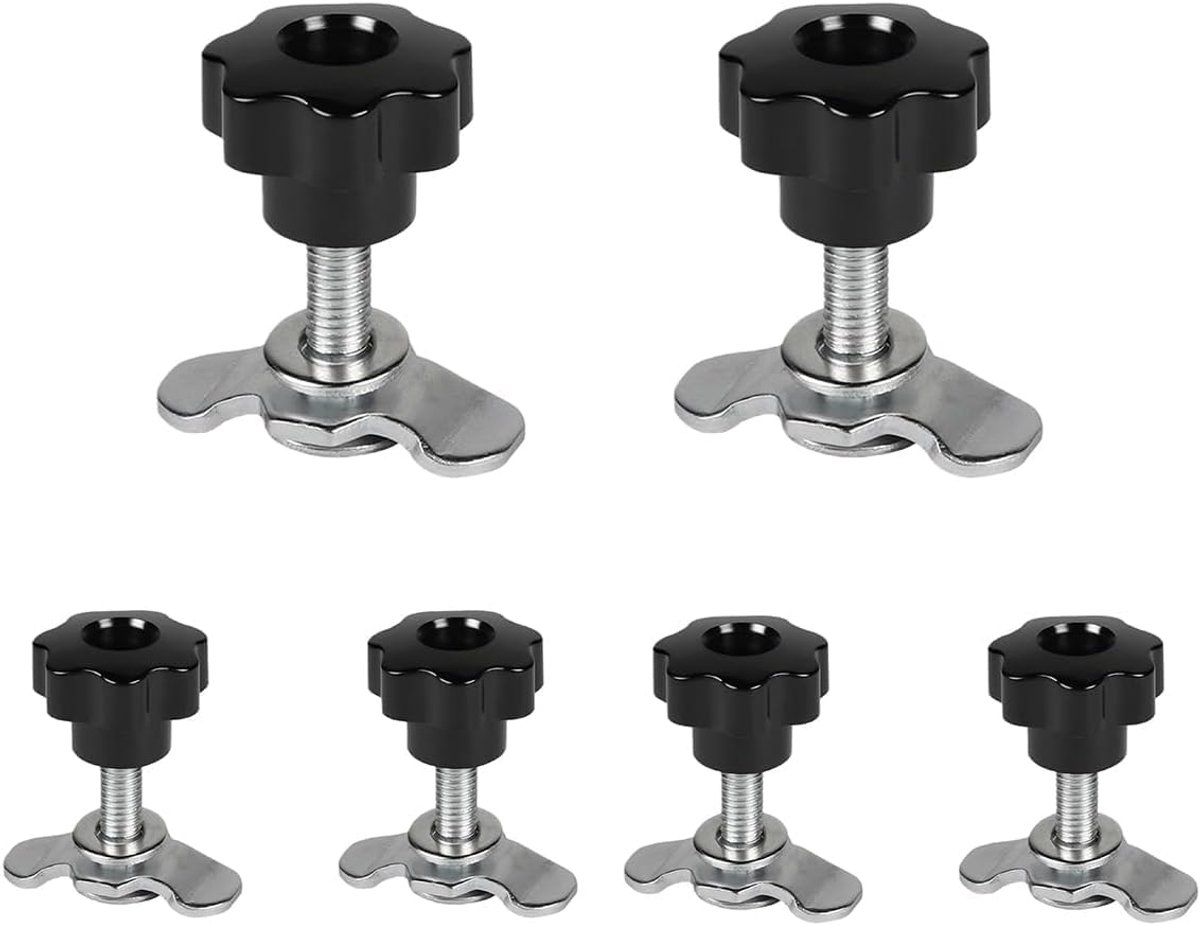 6 stuks bevestigingsschroeven M8 x 45 voor luchtgeleidingsrails met borgmoeren, schroefeindconnectoren met Black Star - ShopVlot