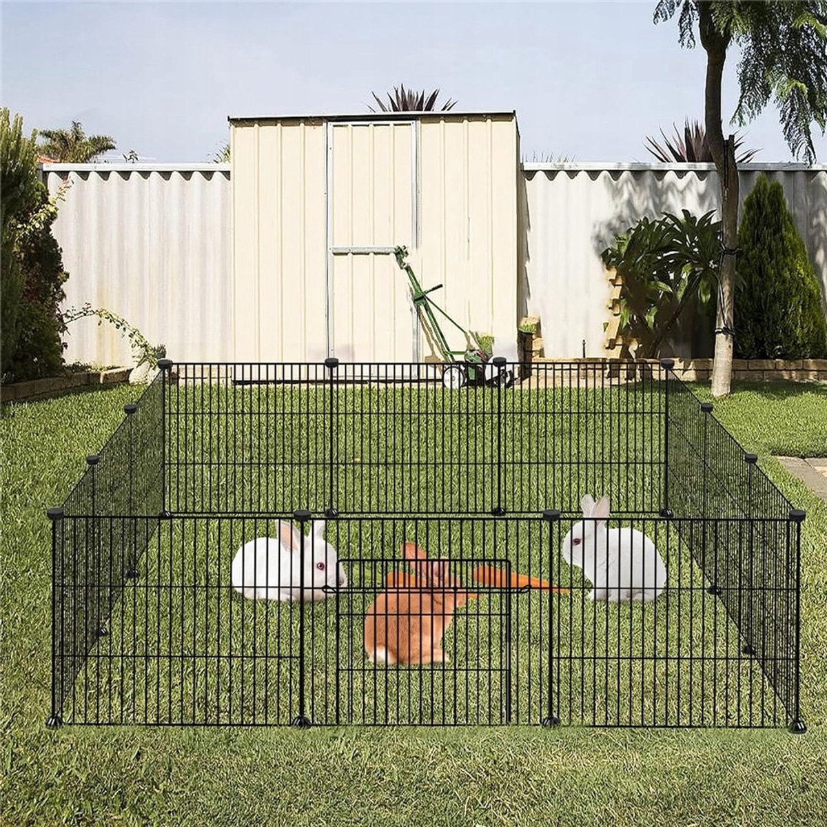 Dierenhok - Verblijf Voor Dieren - Puppyren - Hondenren - Hondenbench - 142x72x36cm - DIY - Draadgaas - Huisdieromheining - Voor Puppy's & Kittens & Konijnen & Hamsters thumbnail 2