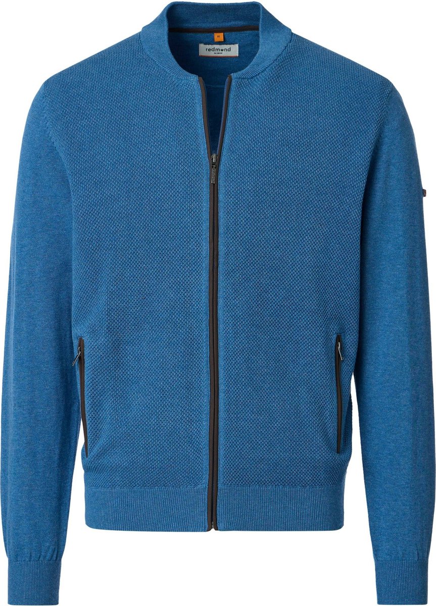Redmond heren vest katoen - met rits - blauw