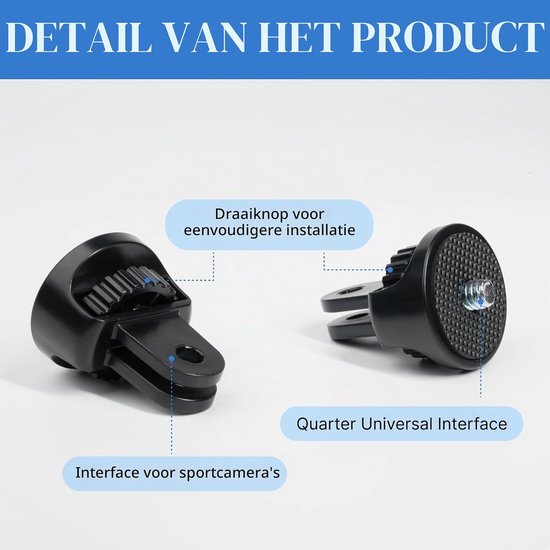 Set van 2 universele adapters voor actiecamera's, met 360° rotatie en schokdempers, ideale accessoires voor GoPro en Insta360 X5 bevestigingen, perfect voor het vastleggen van je avonturen — afbeelding 5