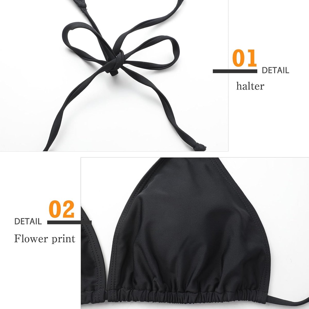 Bikiniset, driehoekige tanga, badpak, bloemenpatroon, V-hals, tweedelig