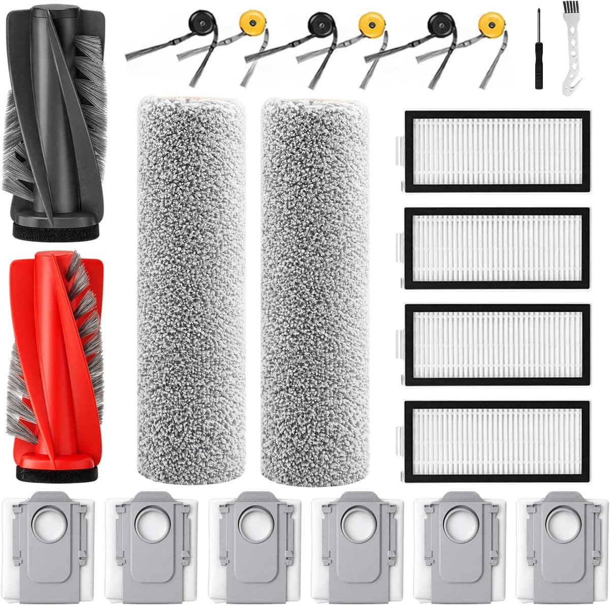 22 stuks accessoires voor Roborock Qrevo Curv 2 Flow robotstofzuiger
