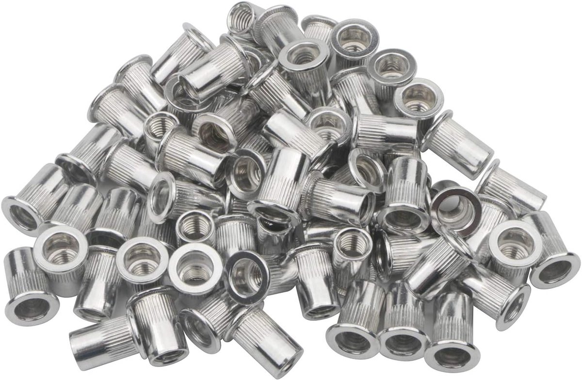 Klinkmoeren van aluminium, platte kop, 100 stuks