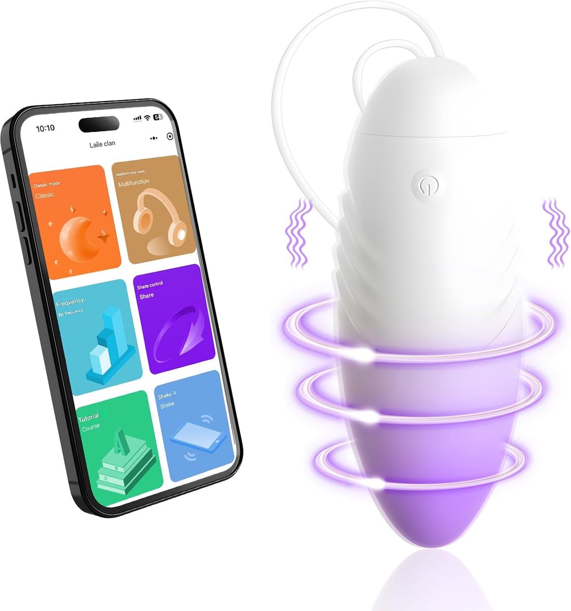 Vibrator, Paarse Eivormige Vibrator voor Vrouwen, Afstandsbediening voor Koppels, Oplaadbaar Seksspeeltje voor Vrouwen, 10 Clitoris- en G-spotstimulatiestanden