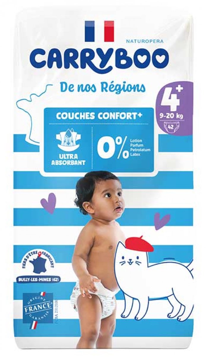 Carryboo De Nos Régions luiers maat 4+ | 42 stuks
