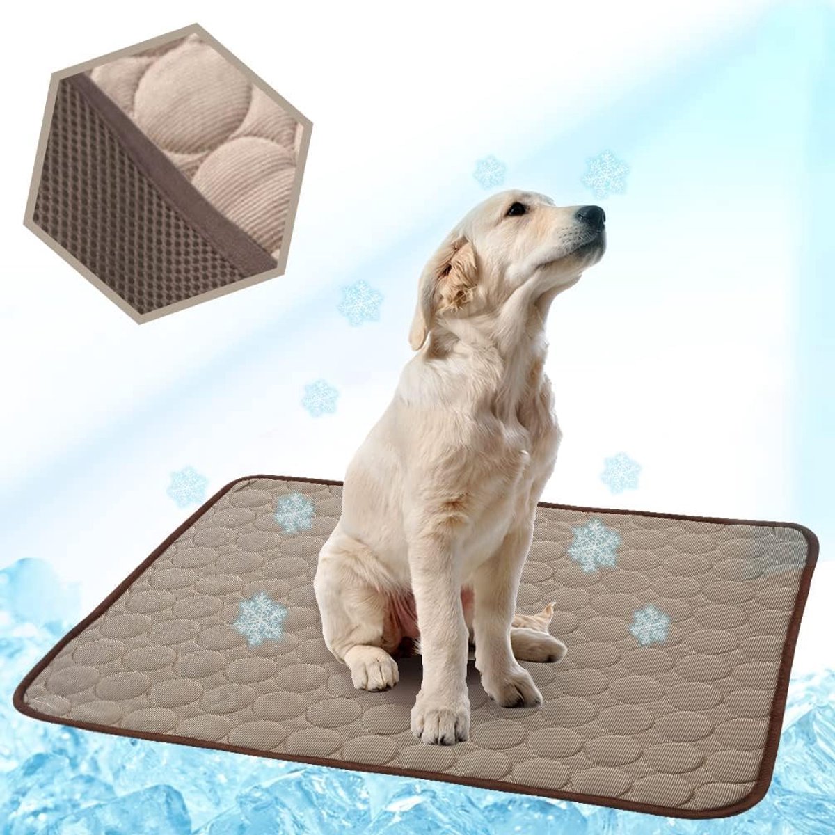 Koelmat voor honden en katten, zelfkoelende hondenmat, zelfkoelende hondenmat, koeldeken voor honden, katten, koelkussen voor huisdieren, verkoelende hondendeken voor binnen, buiten en auto(40x30 cm)