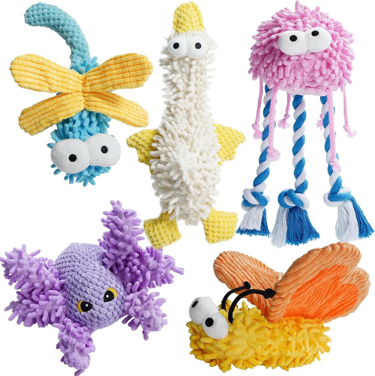 Hondenspeelgoed voor kleine en middelgrote honden, zacht, piepend, pluche, gevuld, duurzaam, kauwspeelgoed voor middelgrote en kleine puppy's, schattige accessoires, meisjes, honden