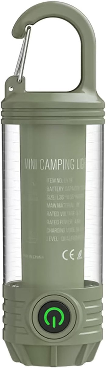 SnelShoppen - LED Camping Lamp, Draagbare Buiten Lantern, Super Fel 300 Lumen, Oplaadbaar via USB, Ideaal voor Camping, Hiking, Noodsituaties, Verlich
