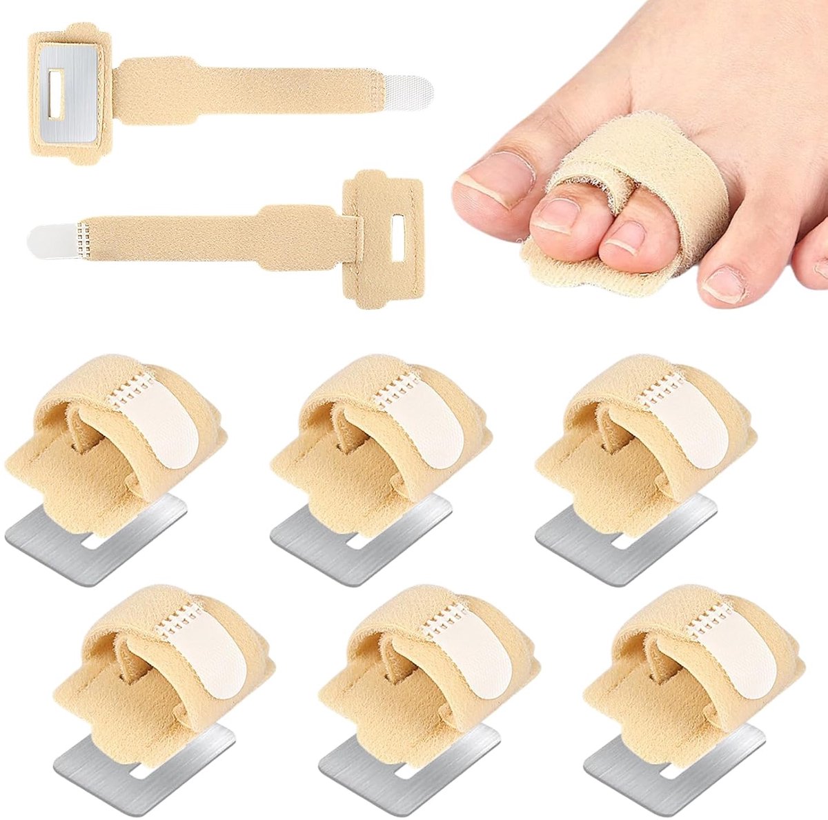 Spalk voor gebroken teen, 6 stuks, teencorrector, orthese met klauwen