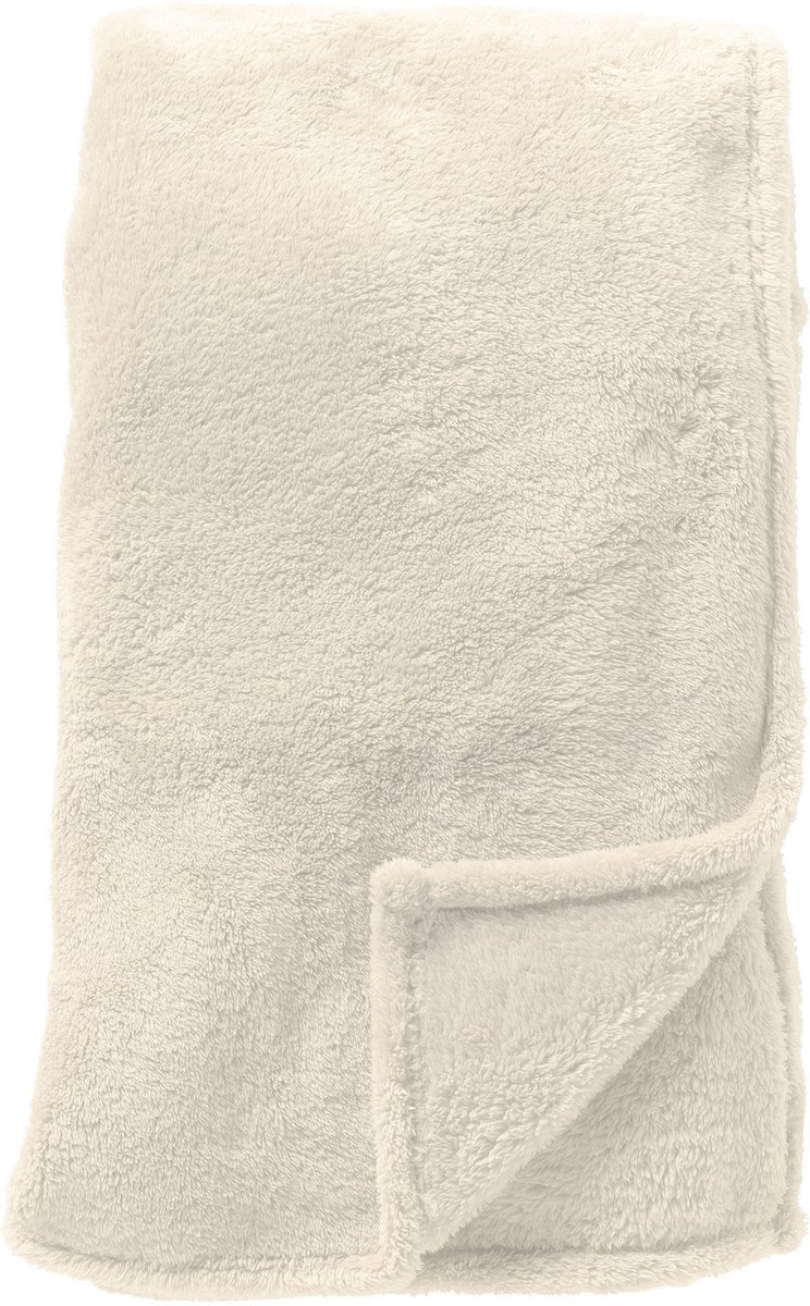 Textino plaid COZY - 140x180 cm - gerecycled zachte fleece - Off-white