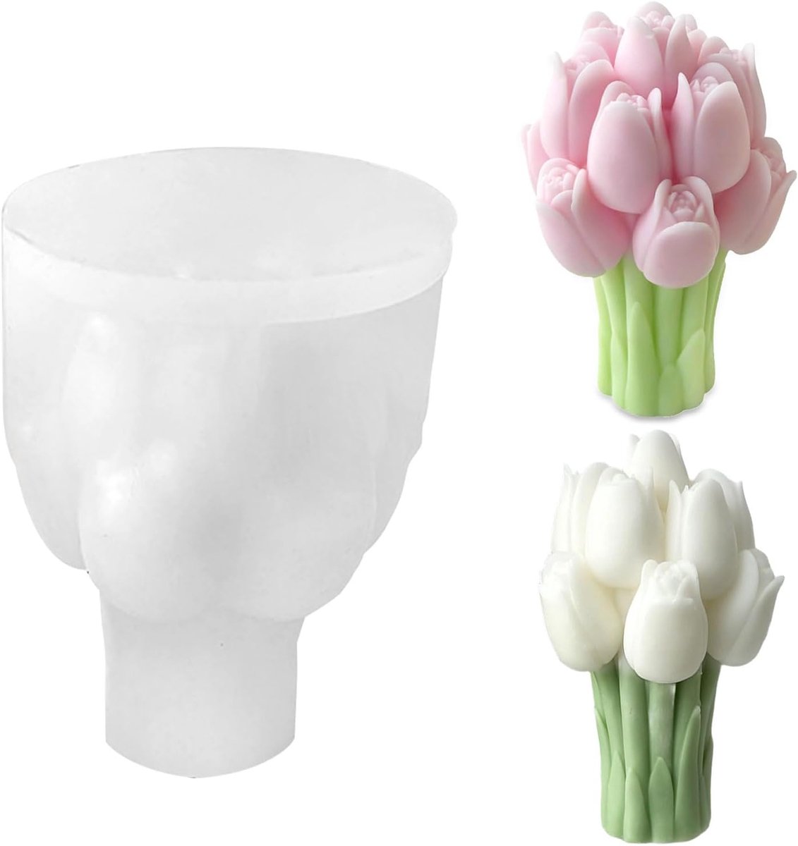 Mallen Gieten Mallen Lente Siliconen Vorm Bloemen Kaarsen Vormen Siliconen Tulp Mallen Siliconen Mallen Bloemen voor Doe-het-zelf Kaarsen Gips Tulpen