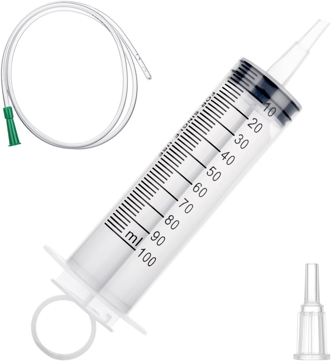 100 ml spuit met slang, afzonderlijke verpakking voor laboratoriummetingen, grote spuit herbruikbaar, spuiten voor industrieel gebruik, plantenirrigatie, huisdiervoeding