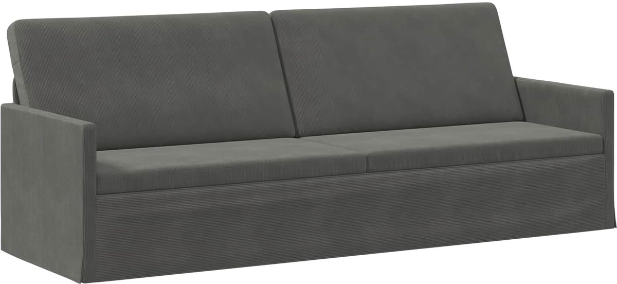 vidaXL 3-zits - sofa - Donkergrijs - 220 - x - 81 - x - 82 - cm - Corduroy - stof