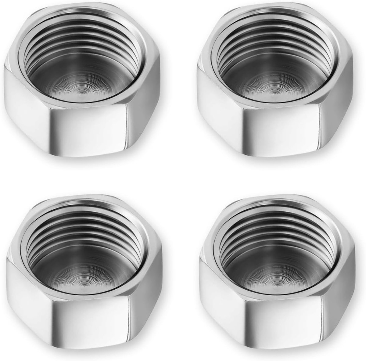 Sanitair plug set van vier - RVS schroefdoppen - voor waterinstallatie - tijdelijke afsluiting - ShopVlot