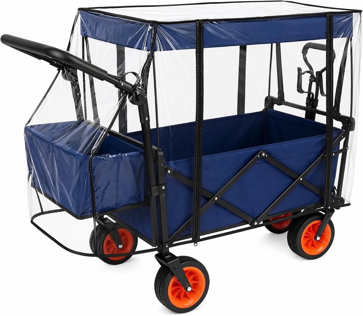 Universele opvouwbare regenhoes voor handwagen, transparant, met ritssluiting, voor campingwagen, kinderwagen - ShopVlot