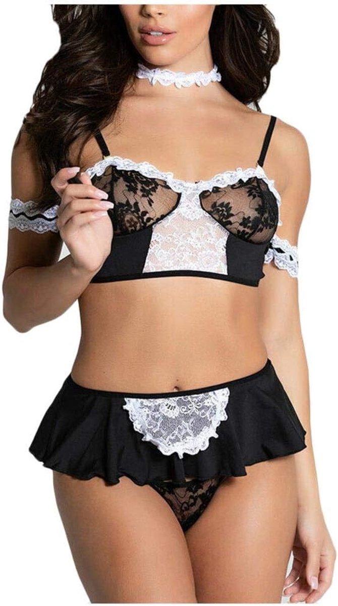 Dameskleding Vrouwen transparant ondergoed Sexy lingerie set-Black_XXL