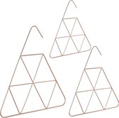 Relaxdays 3x sjaalhanger - accessoire hanger - driehoekige vorm - 3 mm dun - edel design